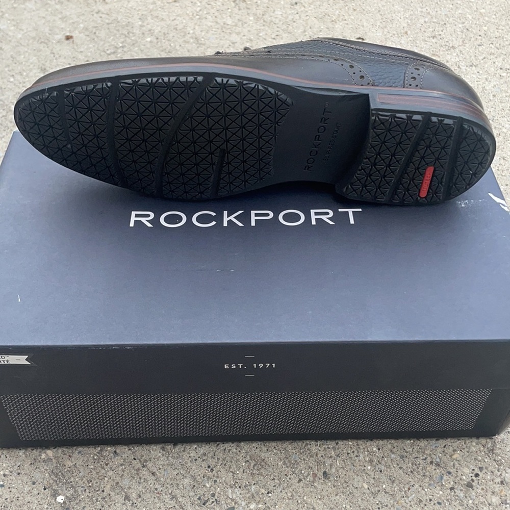 Rockport Dustyn Wingtip Hydro-Shield Mens Shoes NEW, 10, Dark Brown - Picture 3 of 6